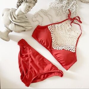 Crochet Red Bikini Set